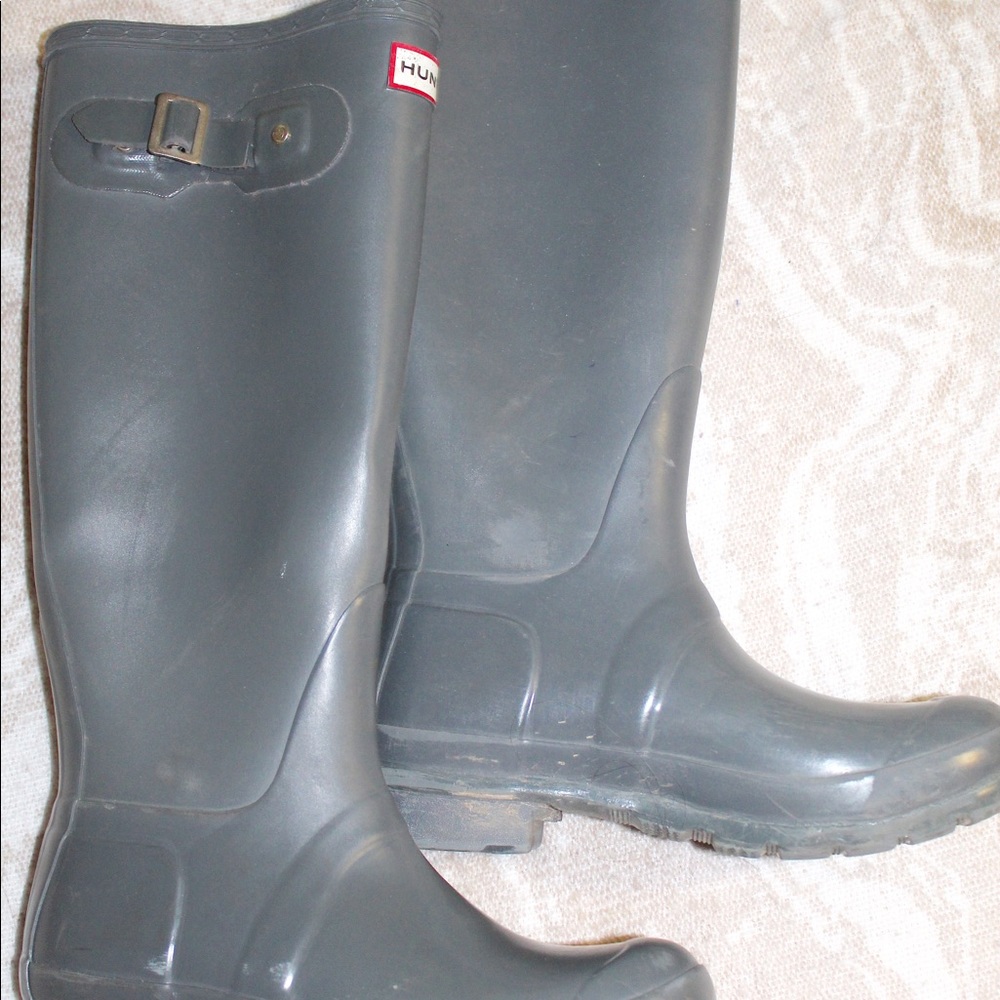 Grey Tall Hunter Rainboots